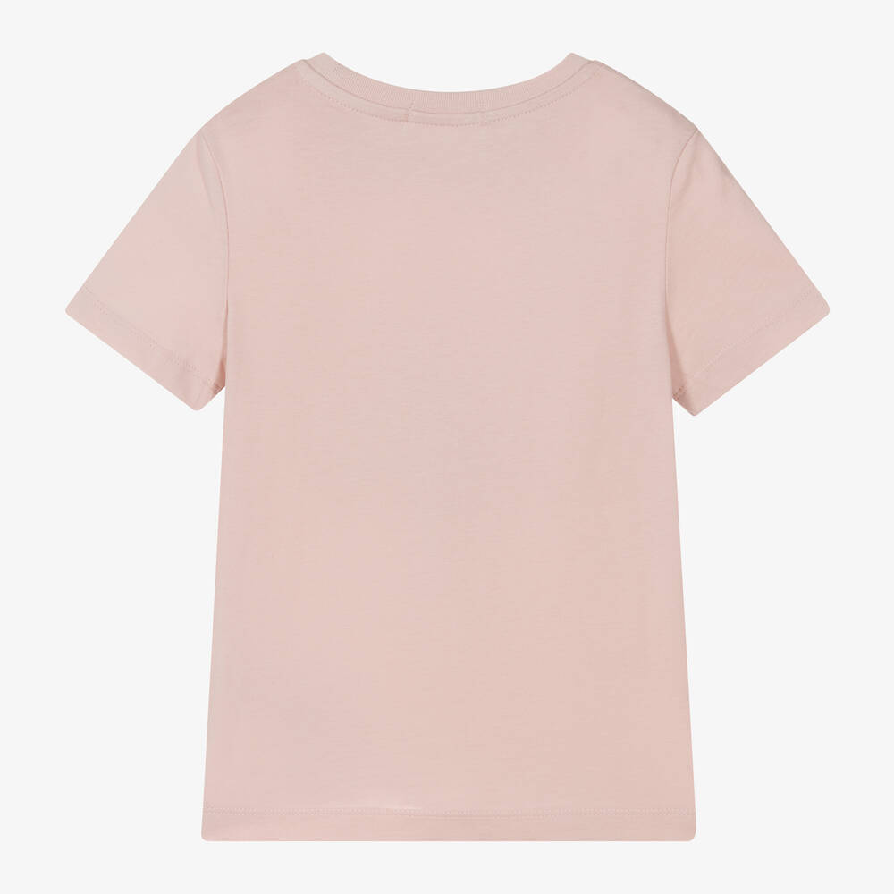 Calvin Klein-Pale Pink Monogram Cotton T-Shirt | Childrensalon Outlet