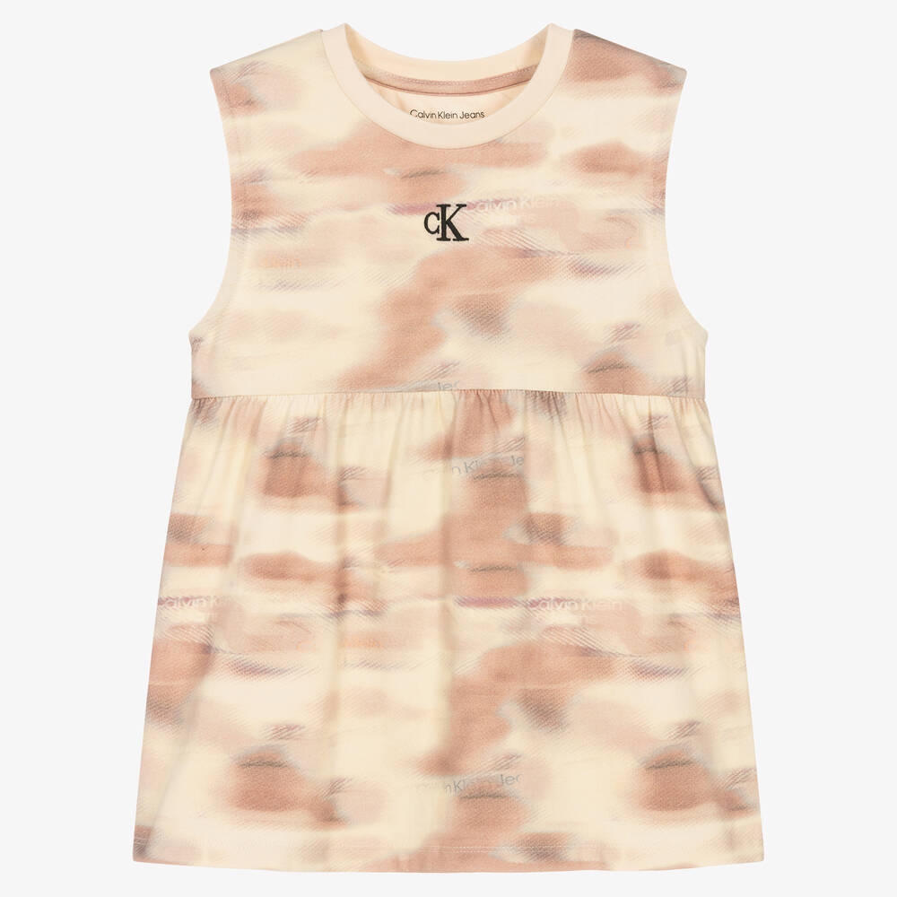 Calvin Klein Jeans - Robe rose en coton tie & dye | Childrensalon