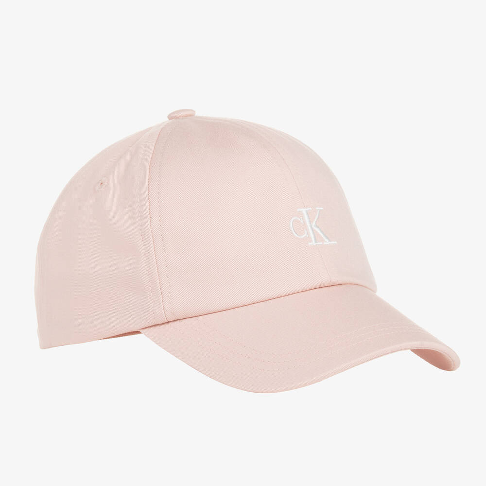 Calvin Klein-Pink Cotton Monogram Baseball Cap  | Childrensalon Outlet