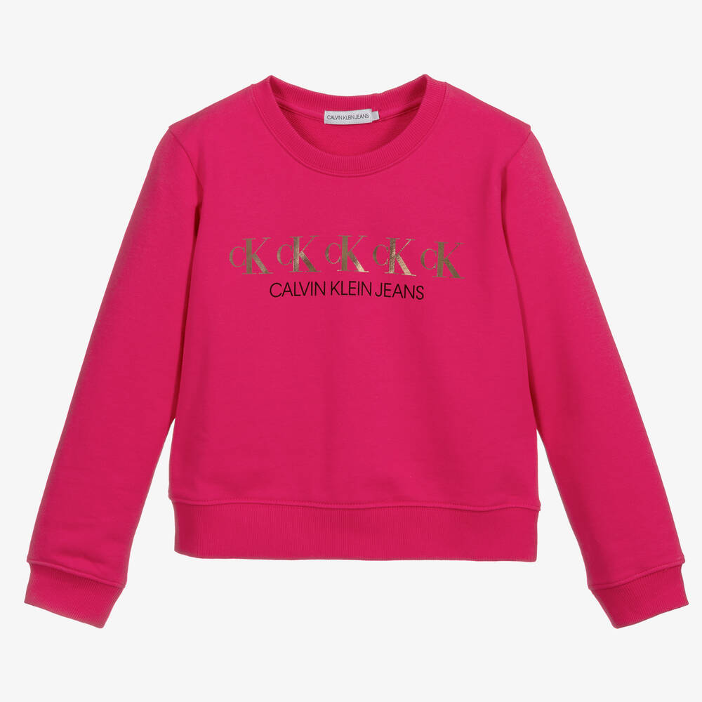 Pink calvin klein sweatshirt clearance