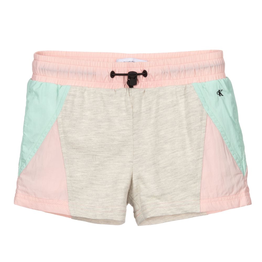 Calvin Klein Jeans - Rosa Jersey-Shorts mit seidigen Einsätzen | Childrensalon