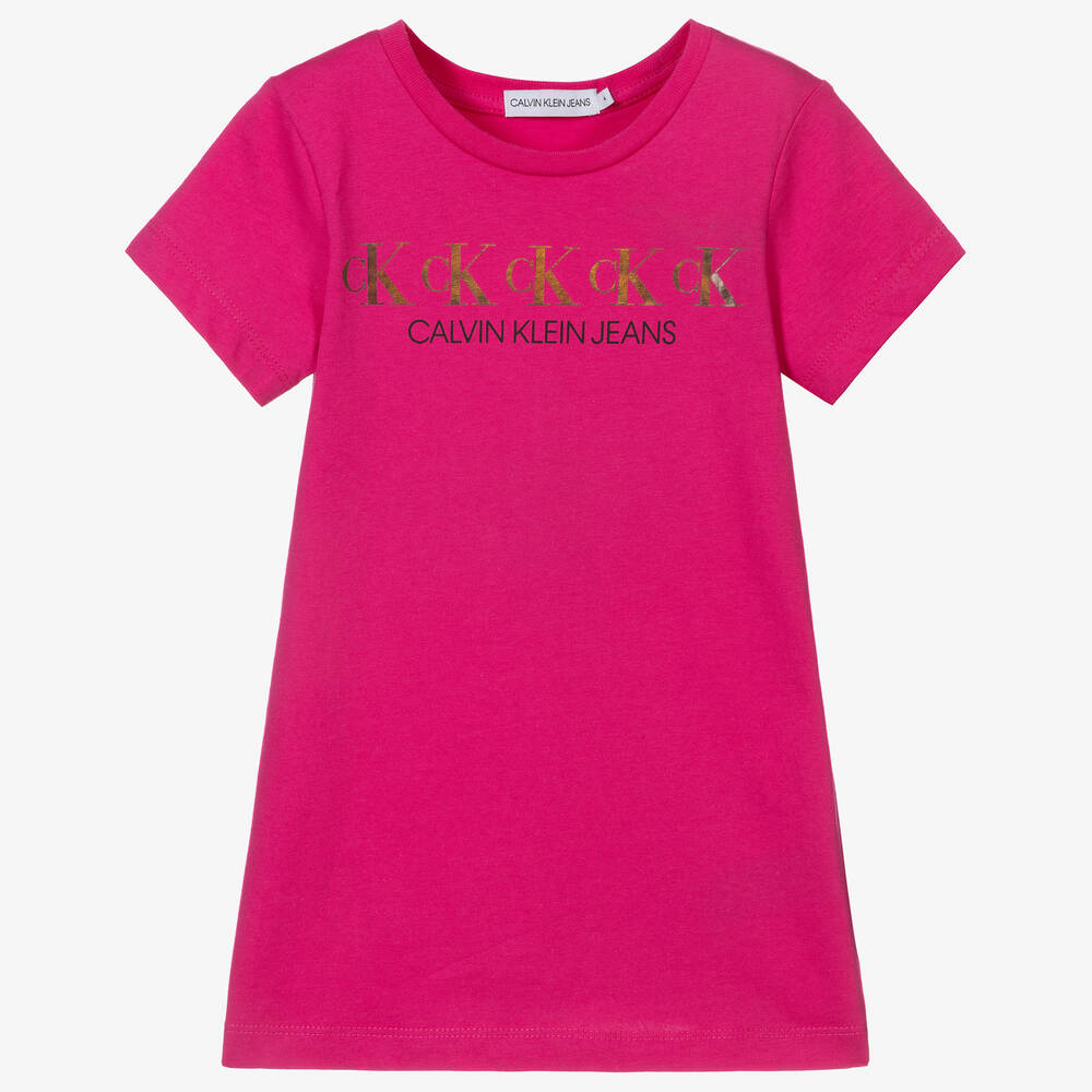 Calvin Klein Jeans - Pink Organic Cotton Dress | Childrensalon