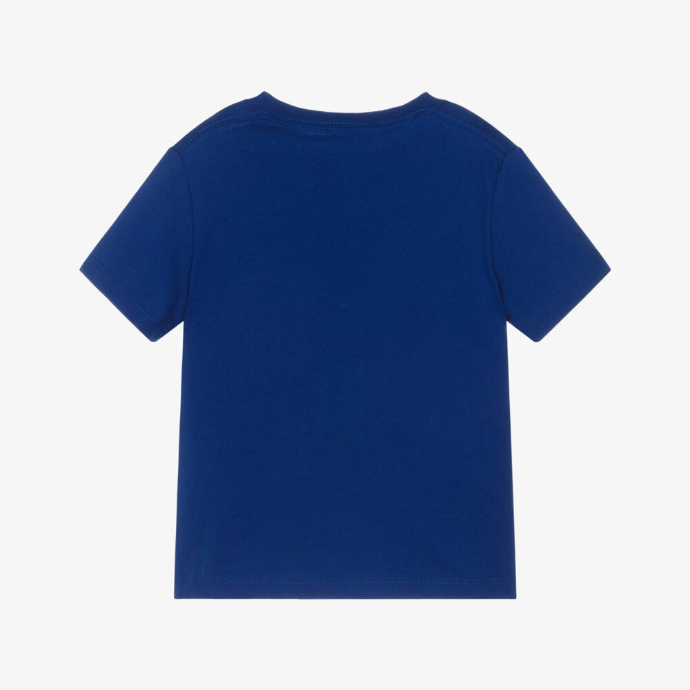 Calvin Klein-Royal Blue Cotton T-Shirt with White Logo | Childrensalon Outlet