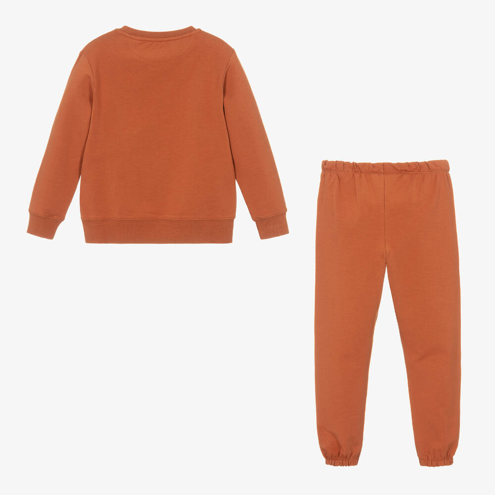 Calvin Klein-Коричневый спортивный костюм из хлопка с монограммой | Childrensalon Outlet