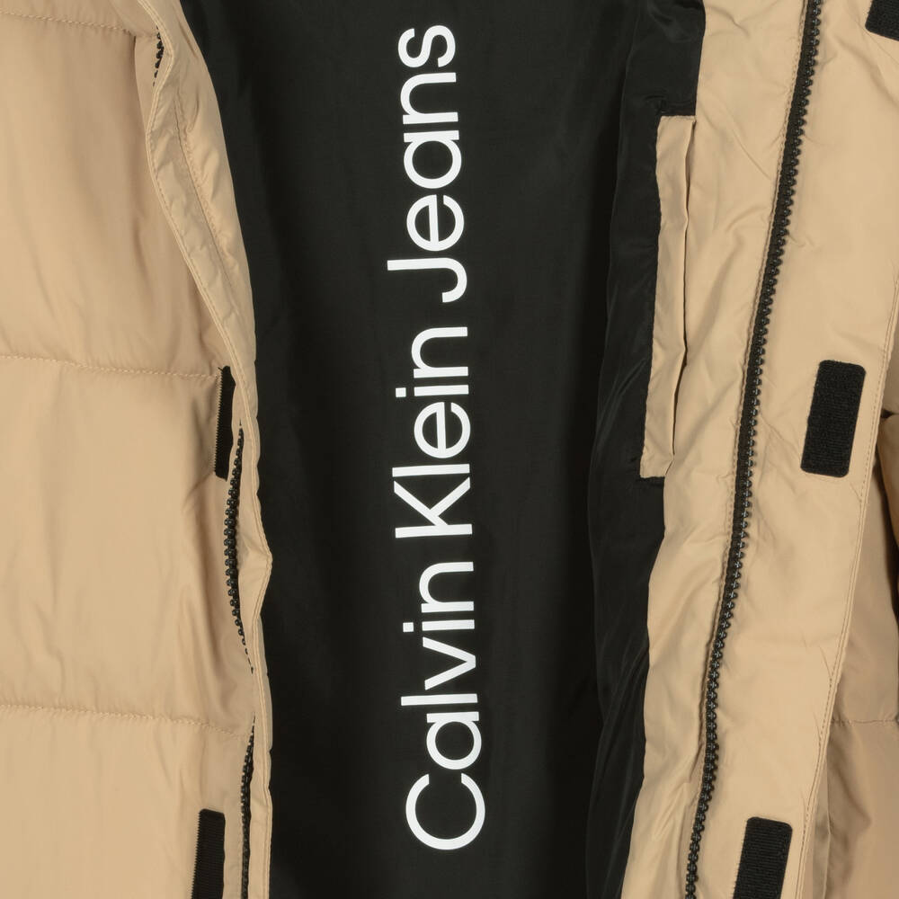 Calvin Klein-Бежевый пуховик для подростков | Childrensalon Outlet