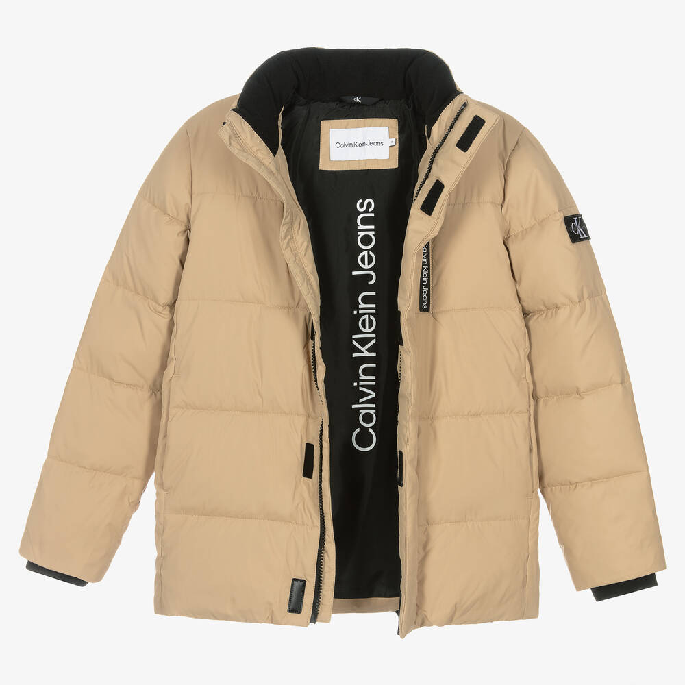 Calvin Klein-Бежевый пуховик для подростков | Childrensalon Outlet