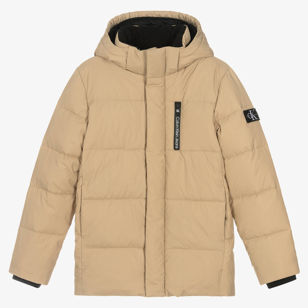 Calvin Klein - Teen Beige Puffer Coat | Childrensalon