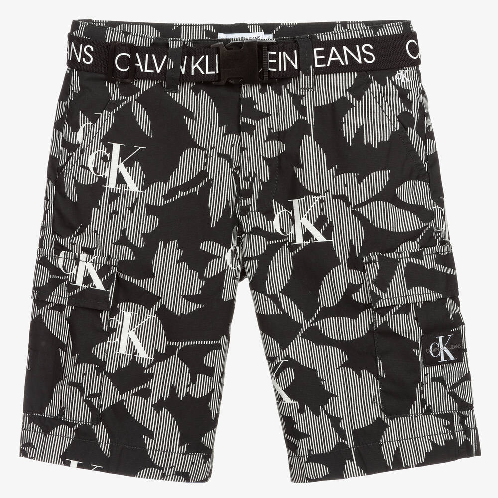 Calvin Klein Jeans - Teen Black Cargo Logo Shorts | Childrensalon