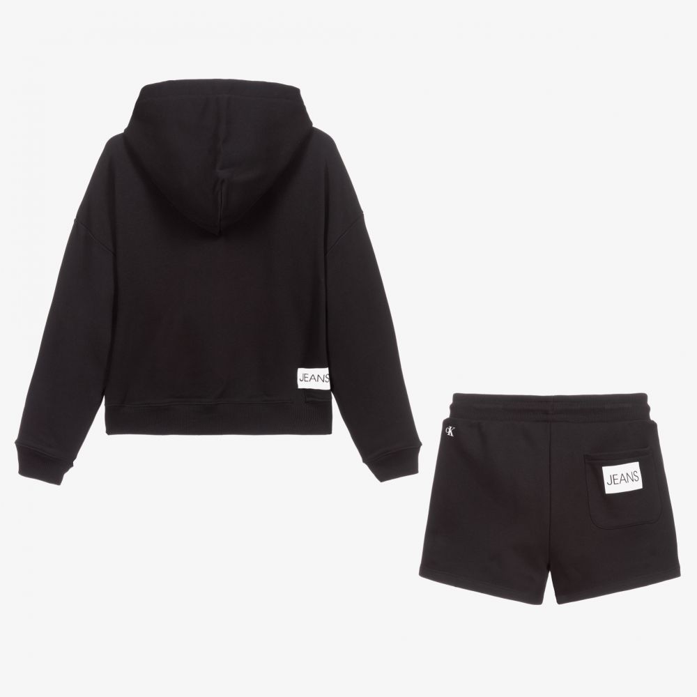 Calvin Klein Jeans Teen Black Hoodie Shorts Set
