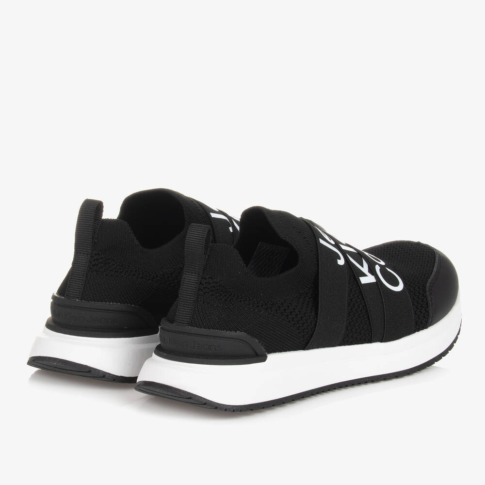 Calvin Klein Teen Black Knitted Trainers Childrensalon Outlet