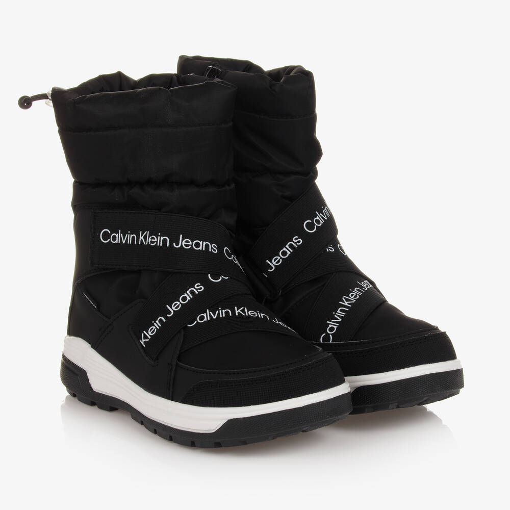 Calvin Klein - بوت للثلج مقاوم للماء لون أسود تينز | Childrensalon