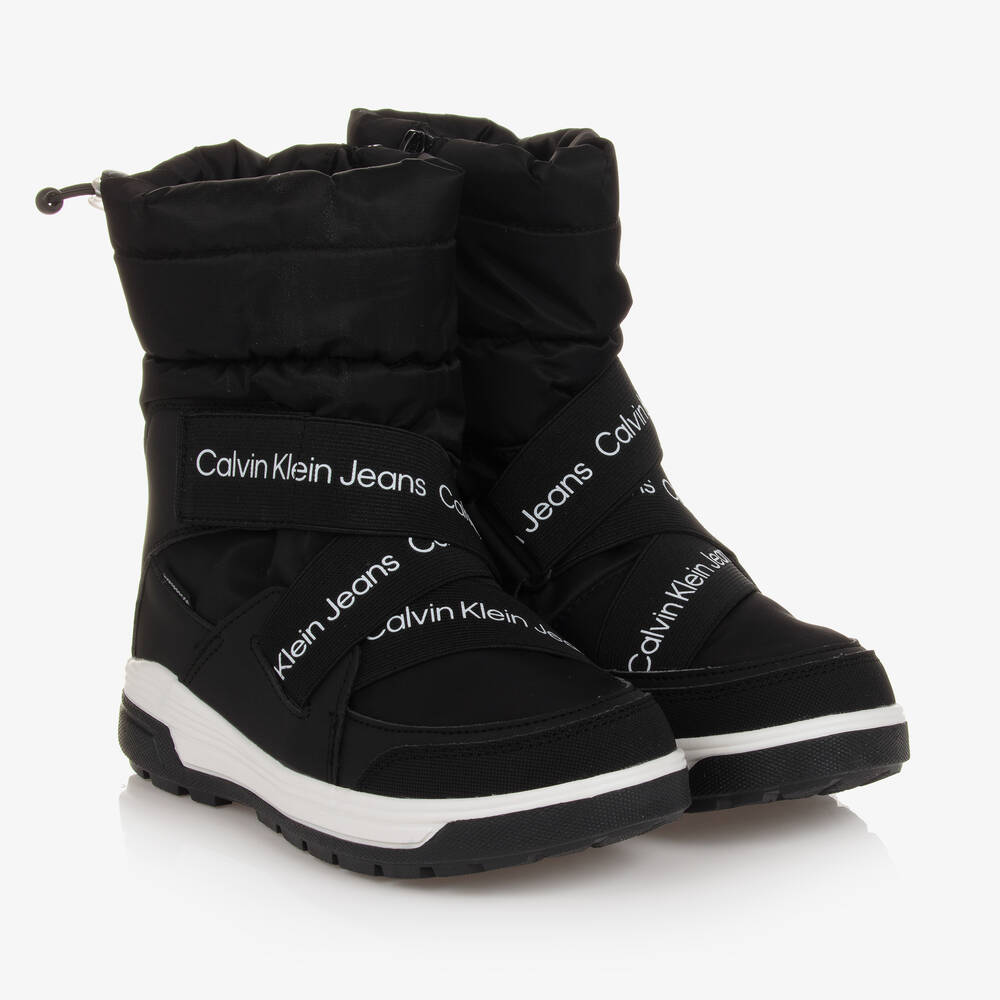 Calvin Klein - Après-skis noirs imperméables ado | Childrensalon