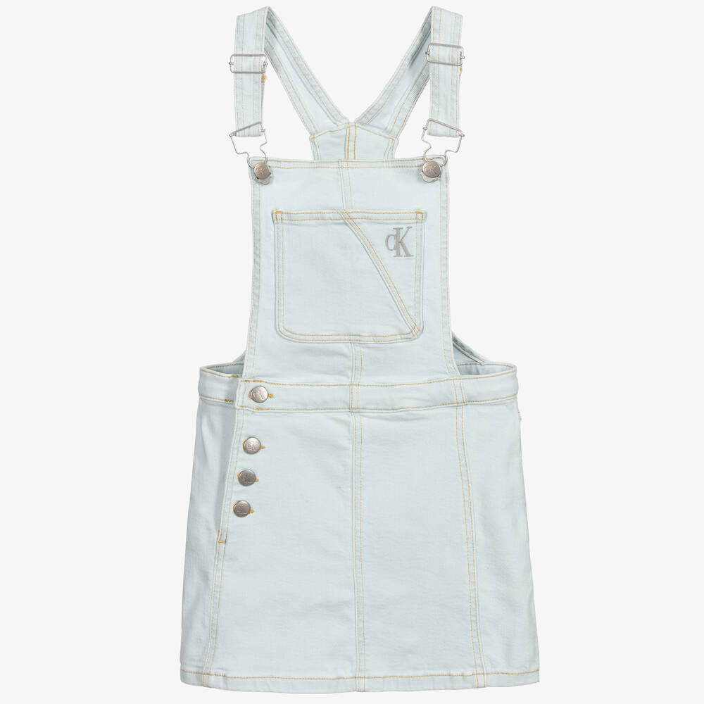 Calvin Klein Jeans - Teen Blue Denim Pinafore Dress | Childrensalon