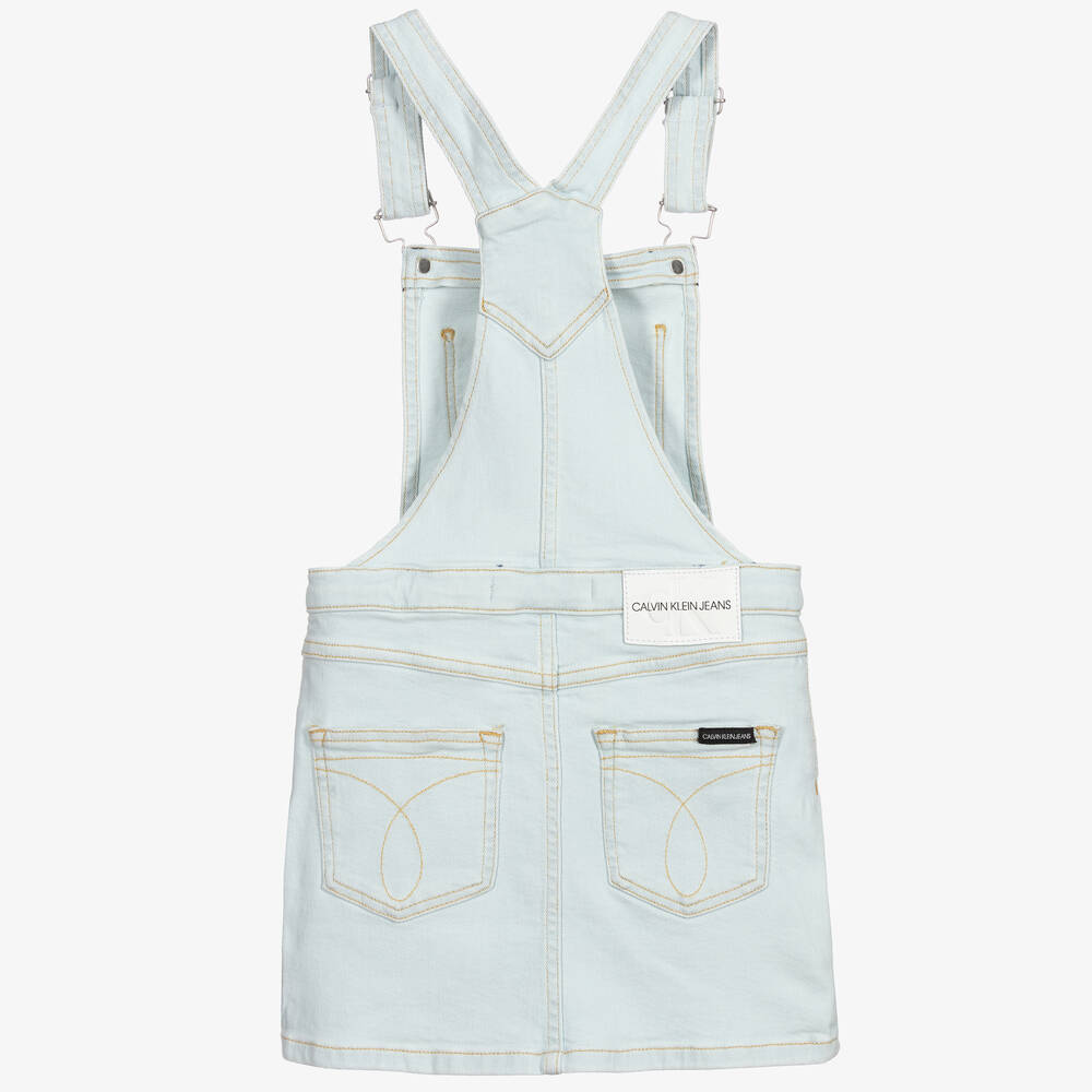 Calvin Klein Jeans-Teen Blue Denim Pinafore Dress | Childrensalon Outlet