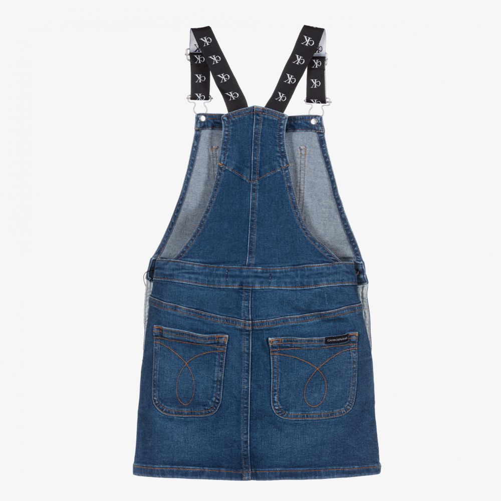 Calvin Klein Jeans Teen Blue Denim Pinafore Dress