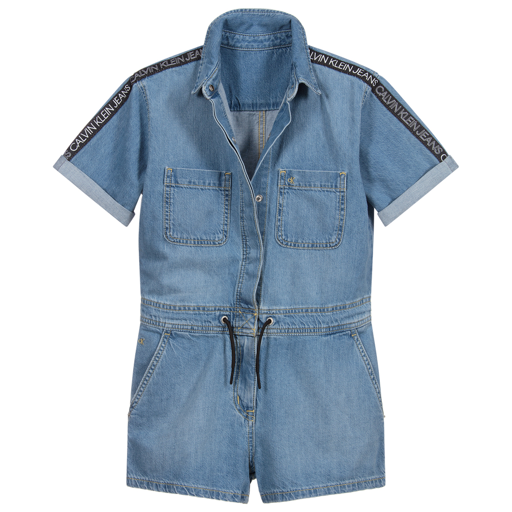 Calvin Klein Jeans - Teen Blue Denim Playsuit | Childrensalon Outlet