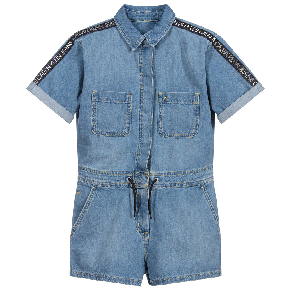 Calvin Klein Jeans - Teen Blue Denim Playsuit | Childrensalon