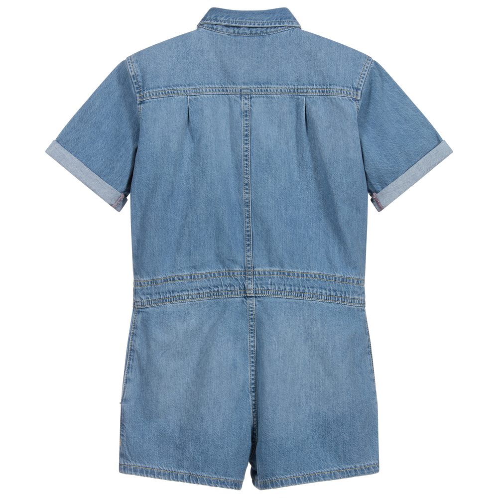 Calvin Klein Jeans-Teen Blue Denim Playsuit | Childrensalon Outlet