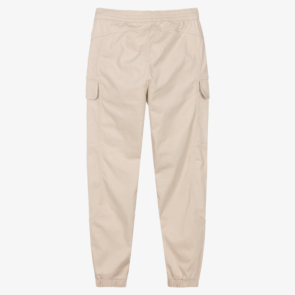 Calvin Klein-Teen Boys Beige Cotton Cargo Trousers | Childrensalon Outlet