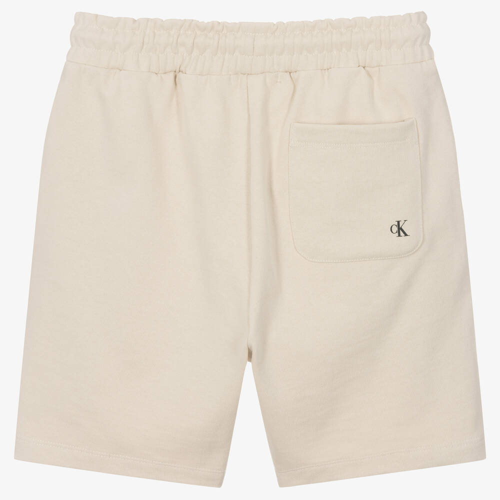 Calvin Klein Jeans Teen Boys Beige Logo Shorts Childrensalon Outlet