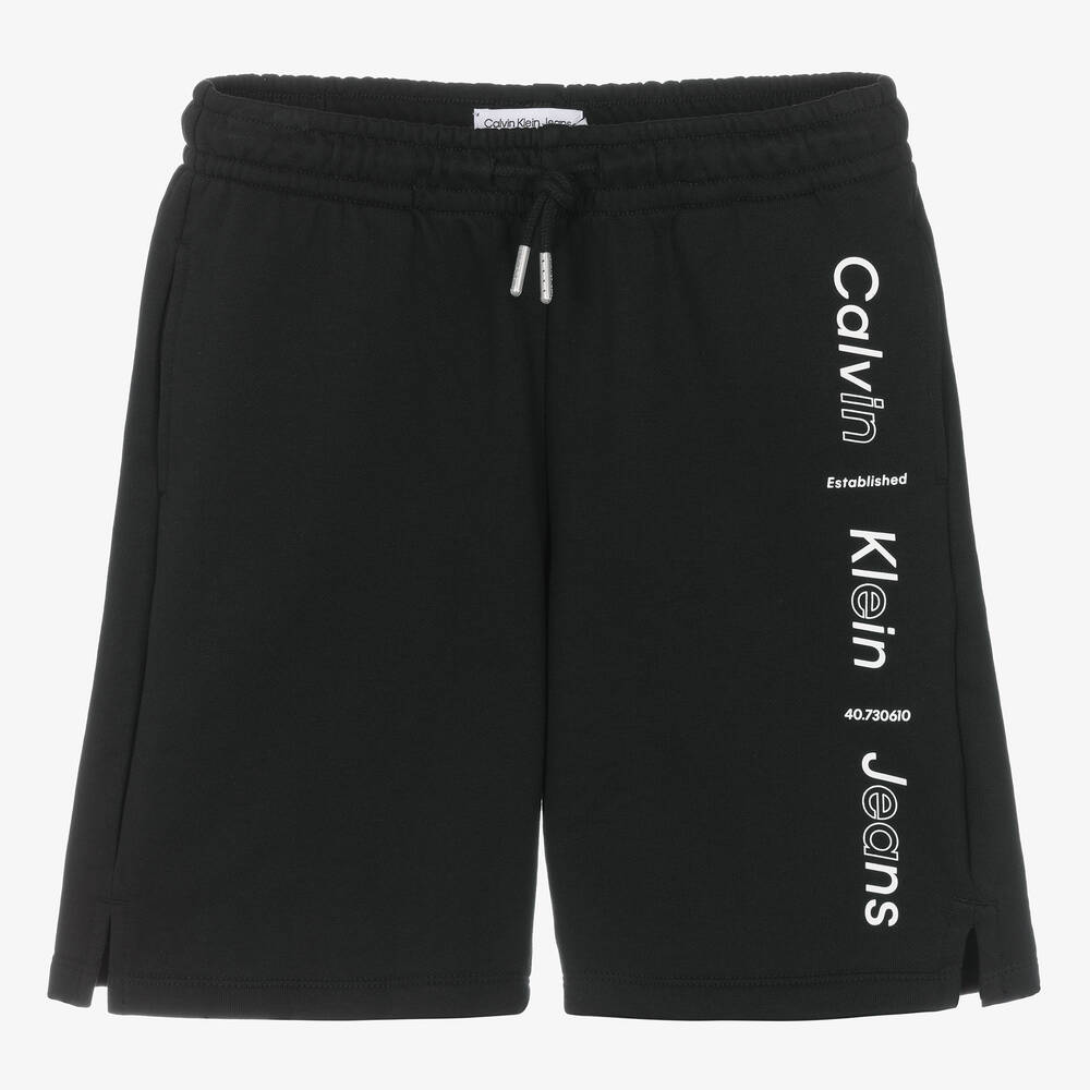 Calvin Klein Teen Boys Black Cotton Jersey Shorts Childrensalon Outlet
