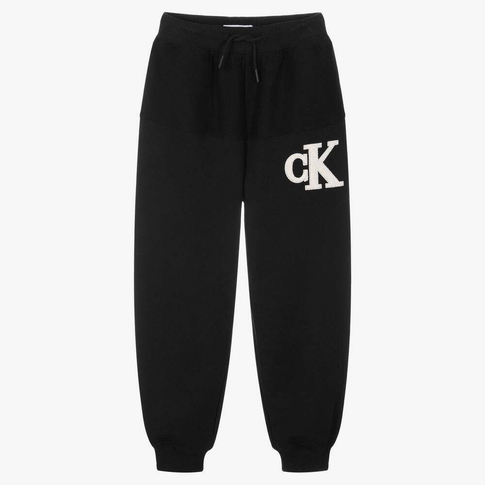 Calvin Klein - Bas de jogging noir en coton ado garçon | Childrensalon