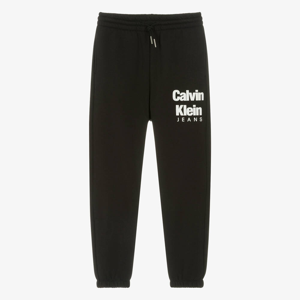 Calvin Klein - Черные хлопковые джоггеры для мальчиков-подростков | Childrensalon