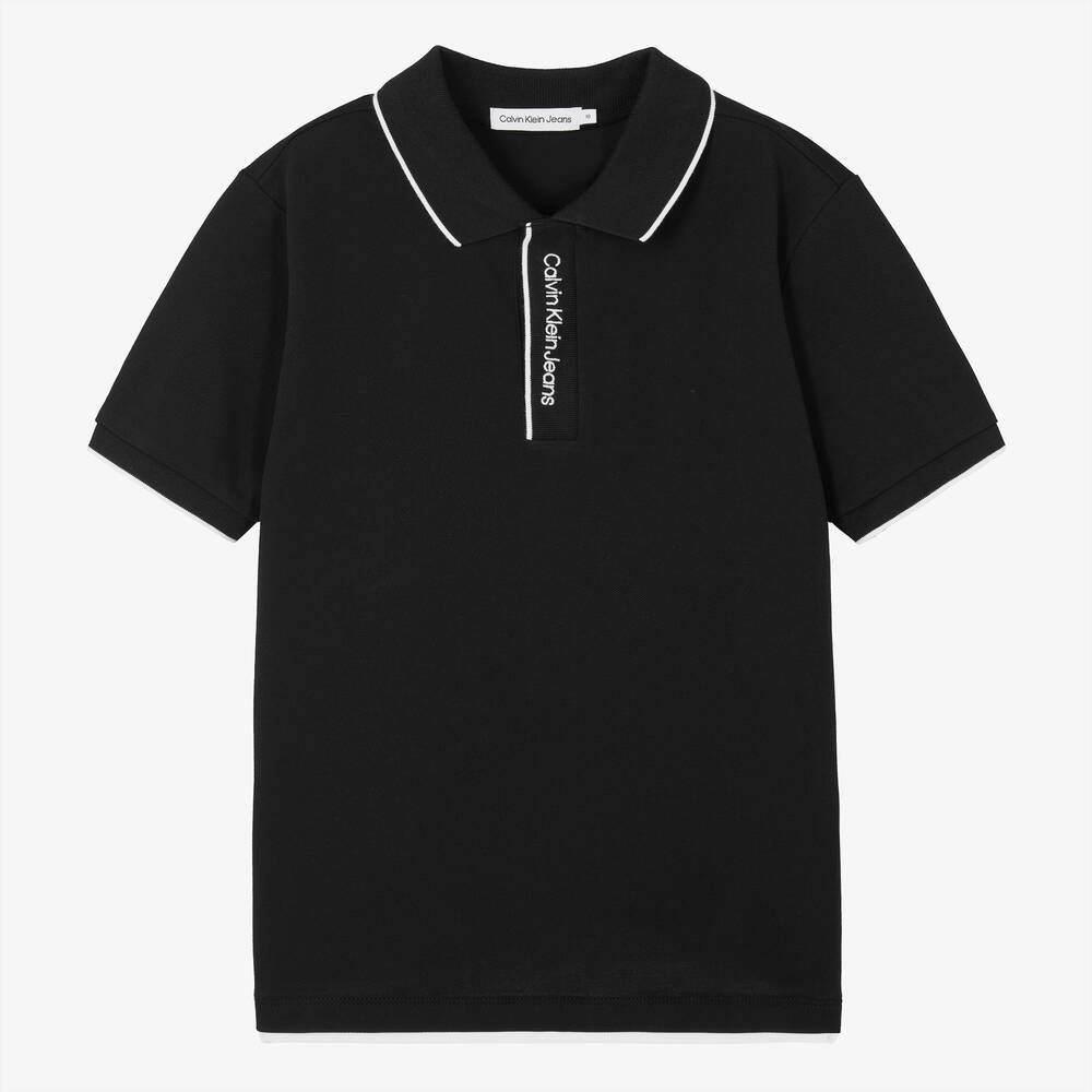 Calvin klein black polo shirt 2025