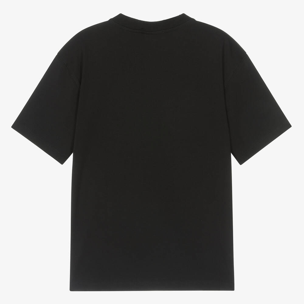 كالفين كلاين-تيشيرت بقصة مريحة قطن لون أسود للمراهقين | Childrensalon Outlet