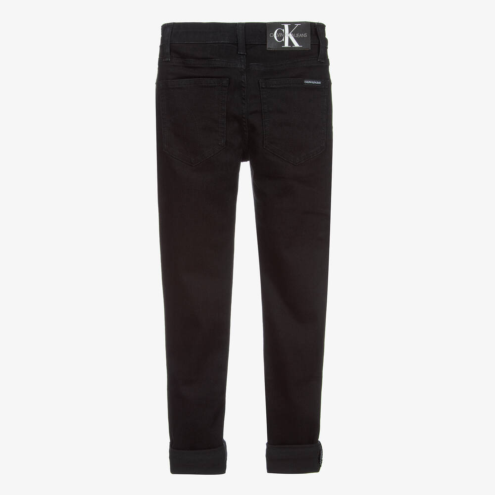 Calvin Klein Jeans-Teen Boys Black Denim Skinny Jeans | Childrensalon Outlet