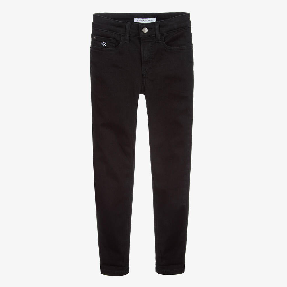 Calvin Klein Jeans-Teen Boys Black Denim Skinny Jeans | Childrensalon Outlet