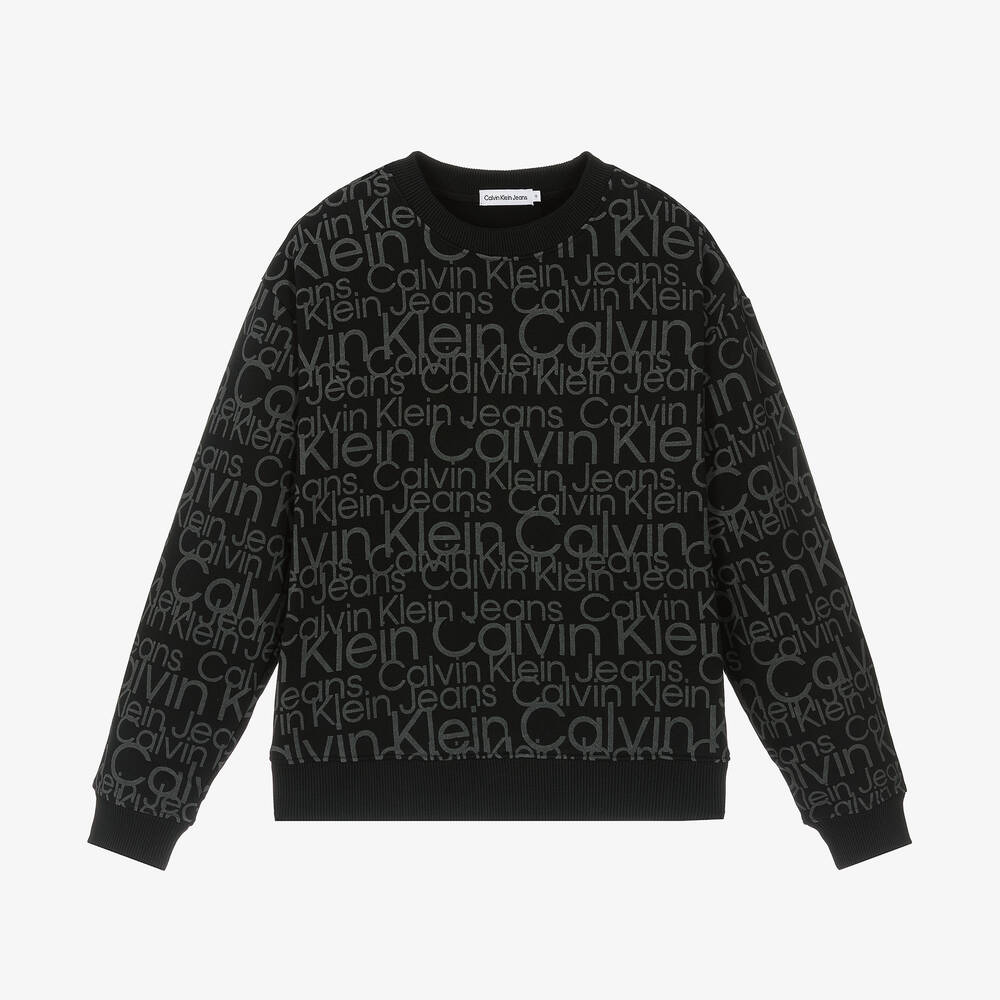 Calvin Klein - Teen Boys Black Glow In The Dark Sweatshirt | Childrensalon