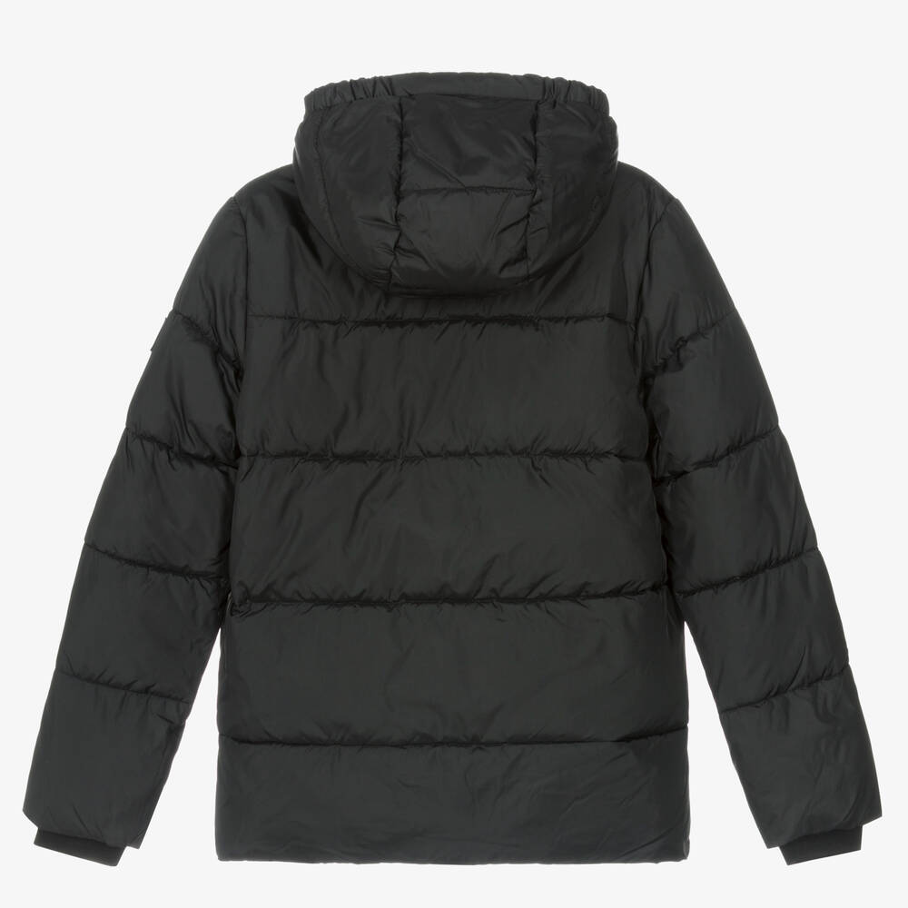 Calvin Klein Teen Boys Black Hooded Puffer Jacket
