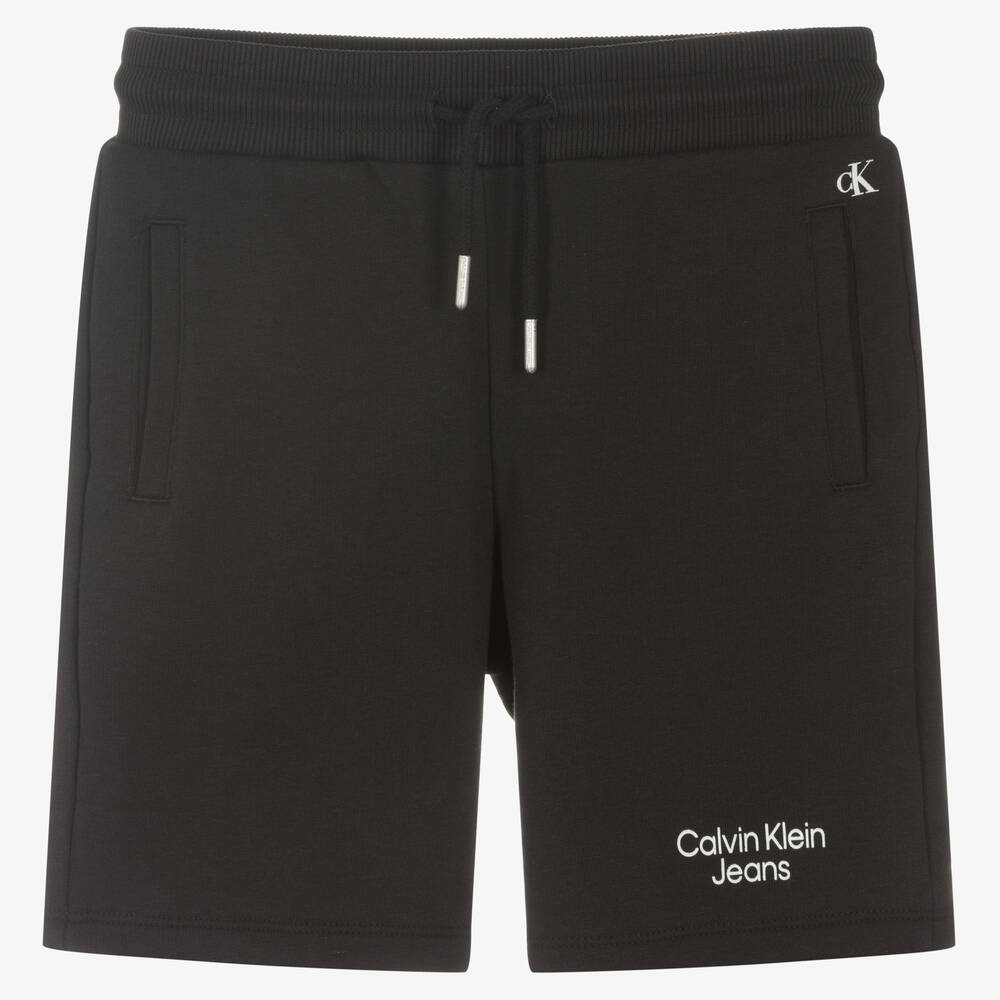 Calvin Klein Jeans - Черные шорты из джерси для мальчиков-подростков | Childrensalon
