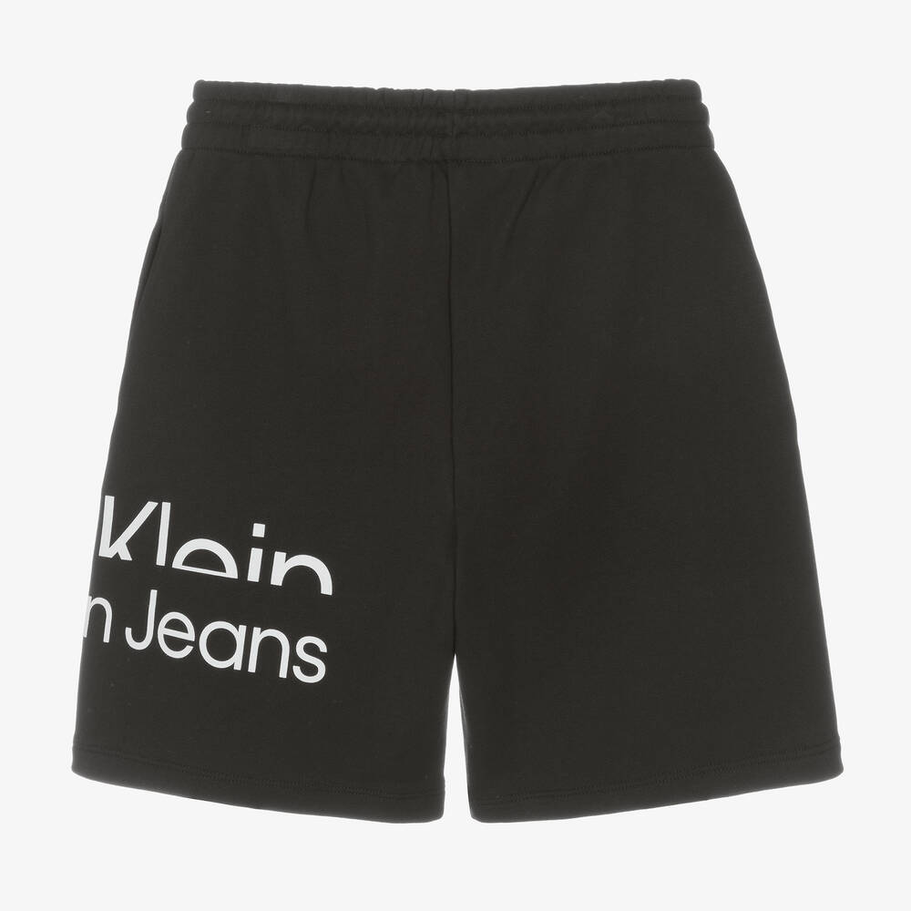 Calvin Klein Jeans Teen Boys Black Logo Jersey Shorts Childrensalon Outlet