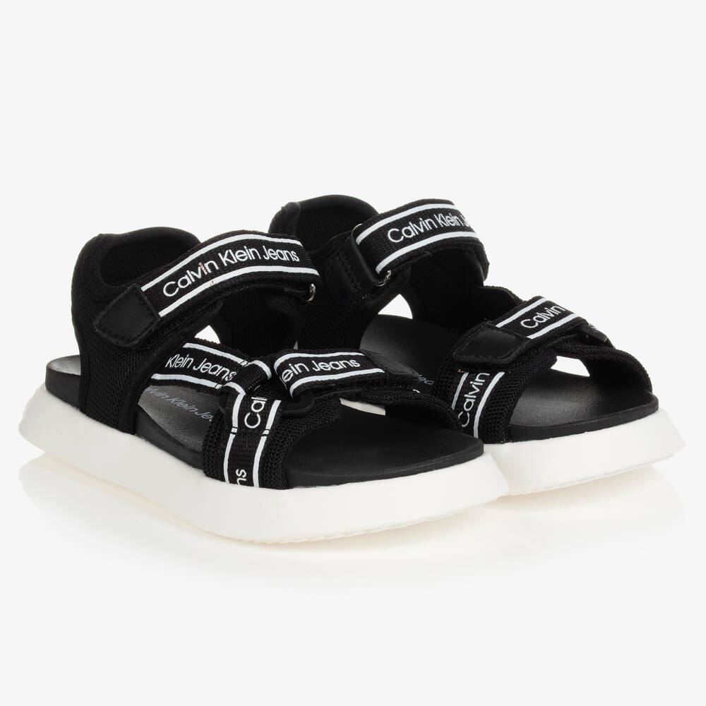 Calvin Klein Jeans - Teen Boys Black Logo Sandals | Childrensalon