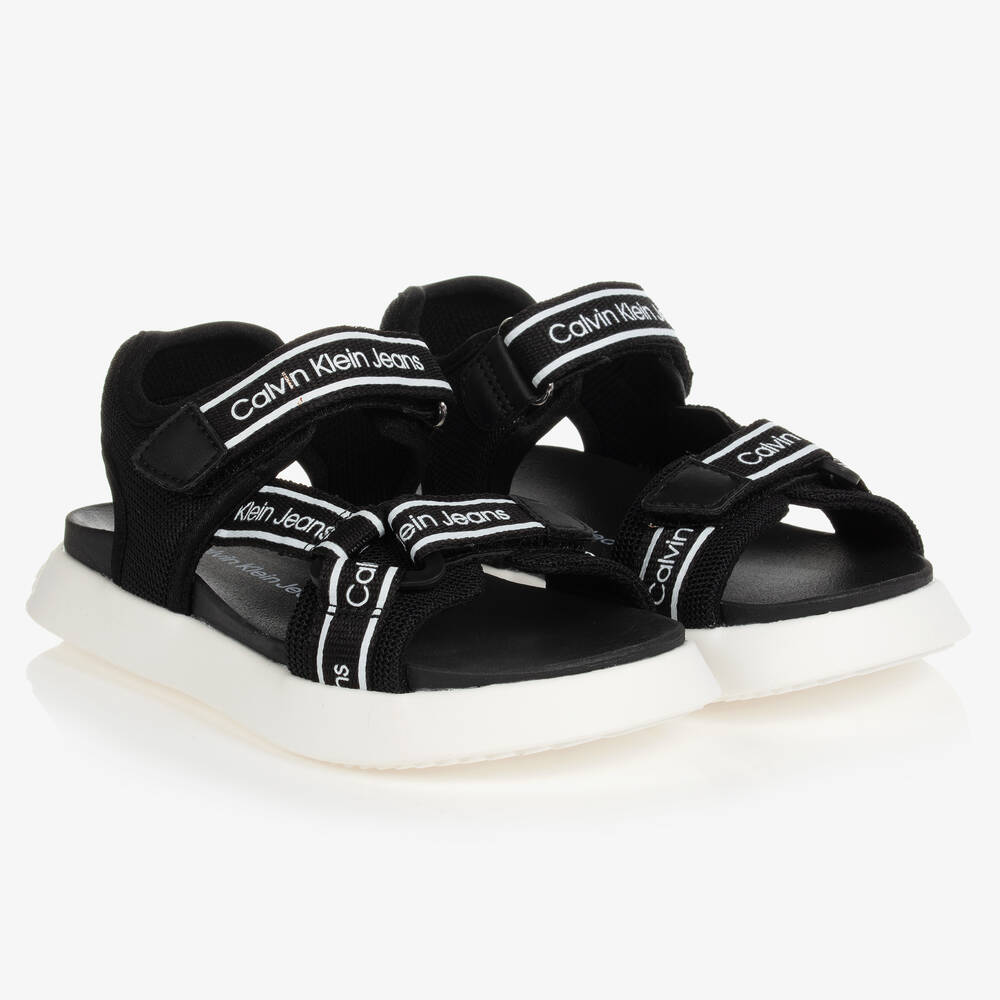 Calvin Klein Jeans - Sandales noires ado garçon | Childrensalon