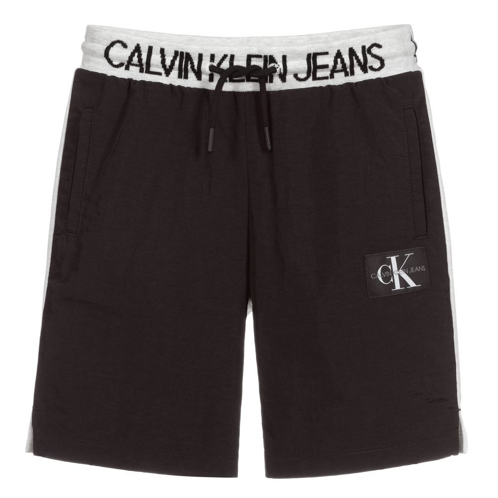 Calvin Klein Jeans - Teen Boys Black Logo Shorts | Childrensalon
