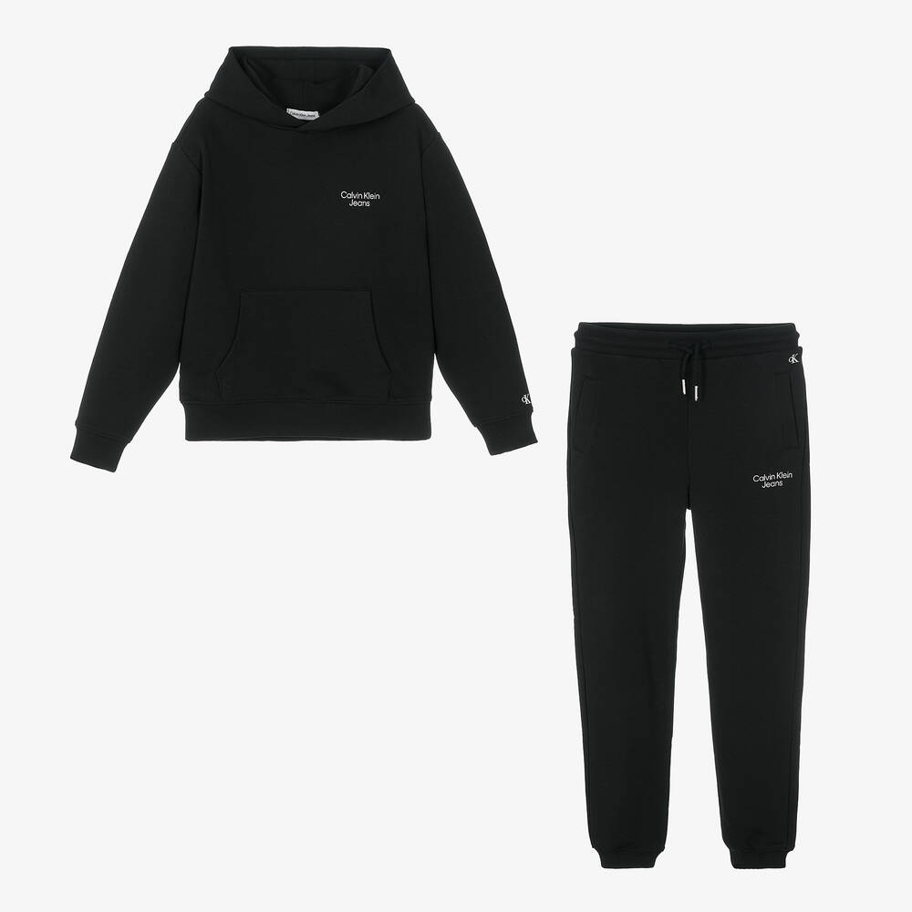 Calvin Klein Jeans - Teen Boys Black Logo Tracksuit | Childrensalon