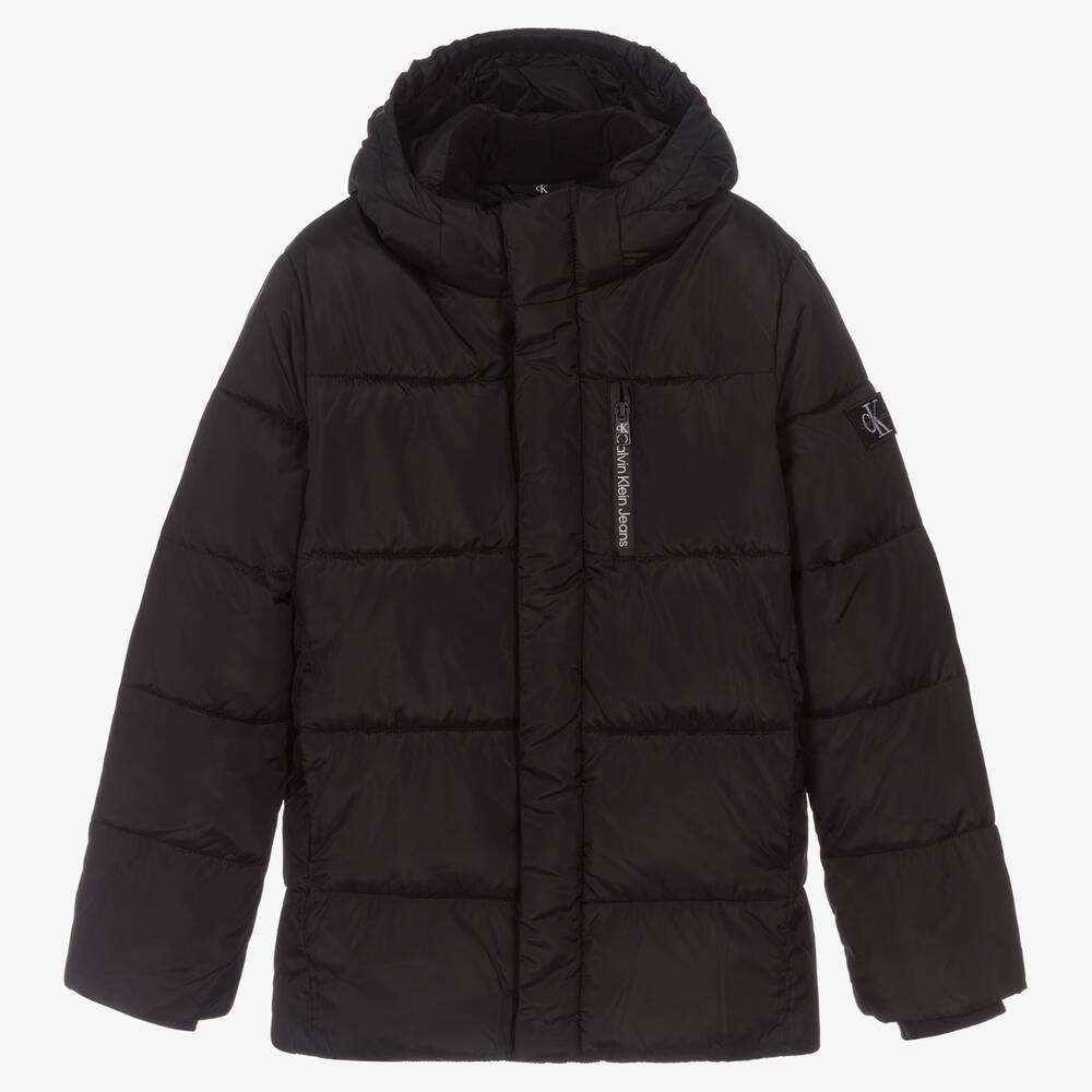 Calvin Klein Jeans - Teen Boys Black Puffer Jacket | Childrensalon