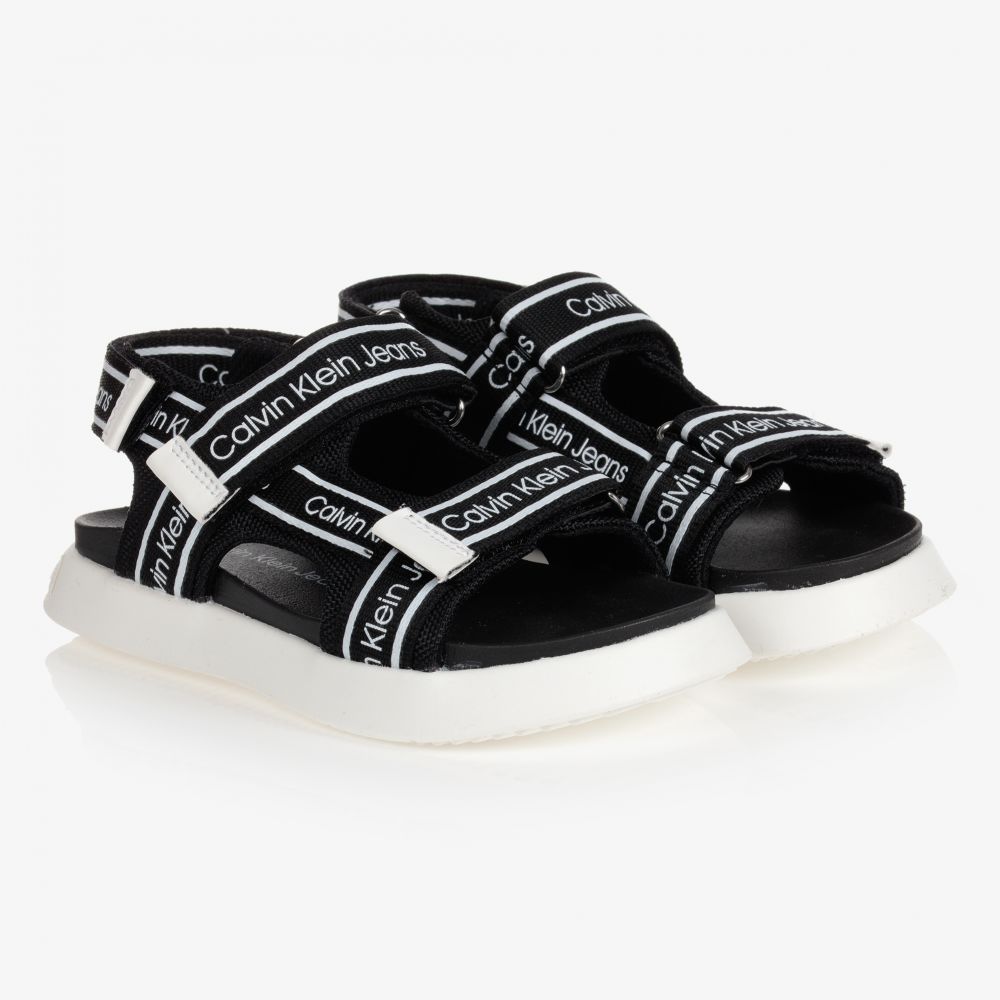 Calvin klein black and white sandals online