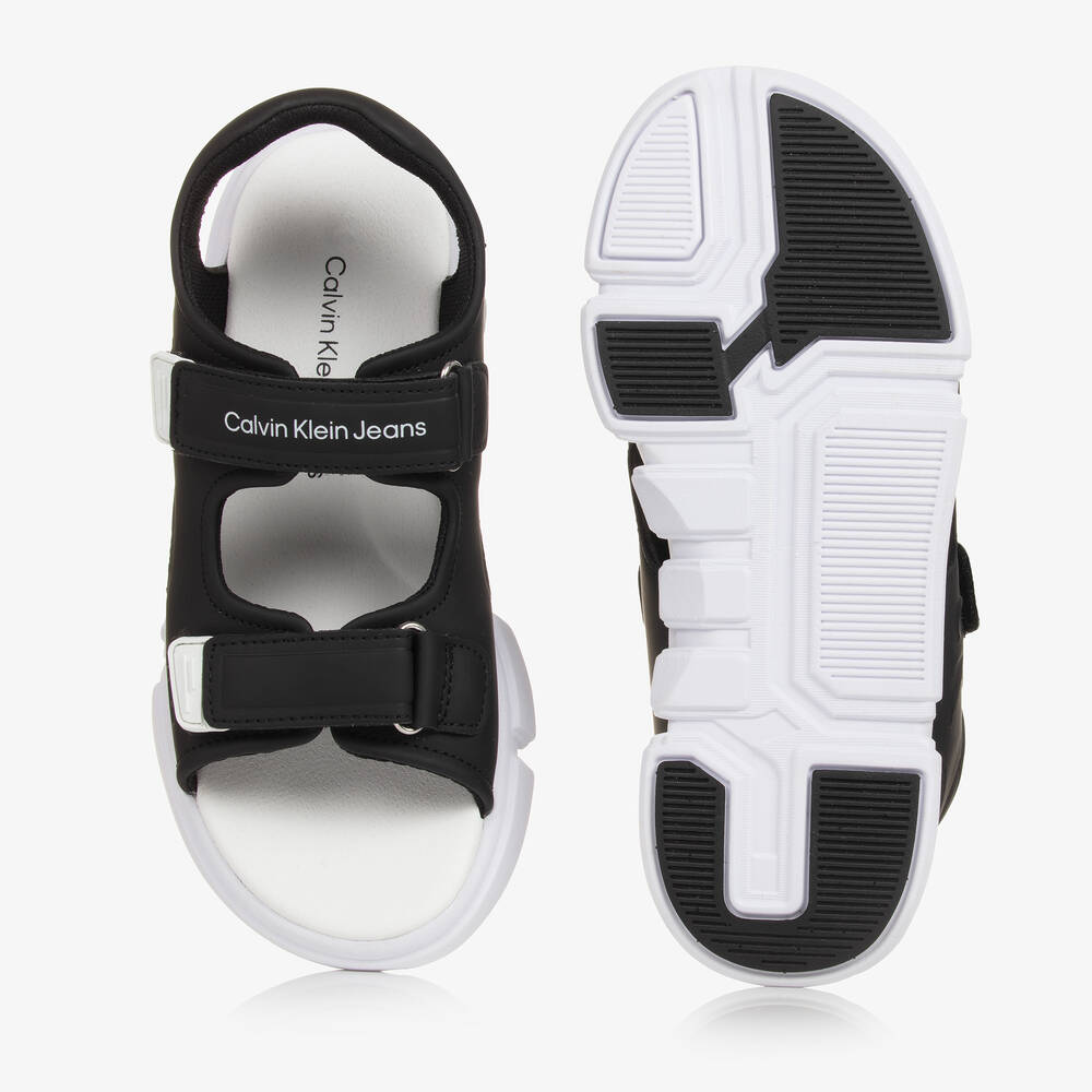 Calvin Klein-Черные сандалии на липучке для мальчиков-подростков | Childrensalon Outlet