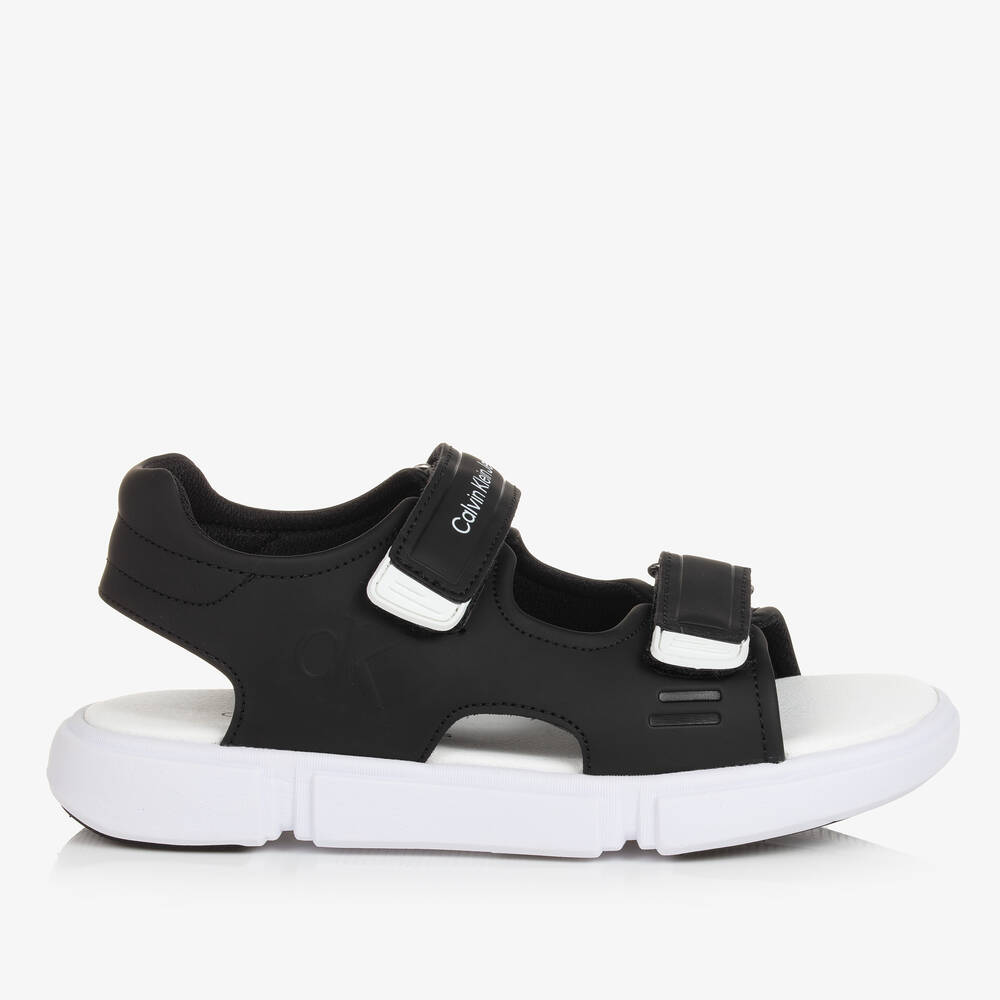 Calvin Klein-Черные сандалии на липучке для мальчиков-подростков | Childrensalon Outlet