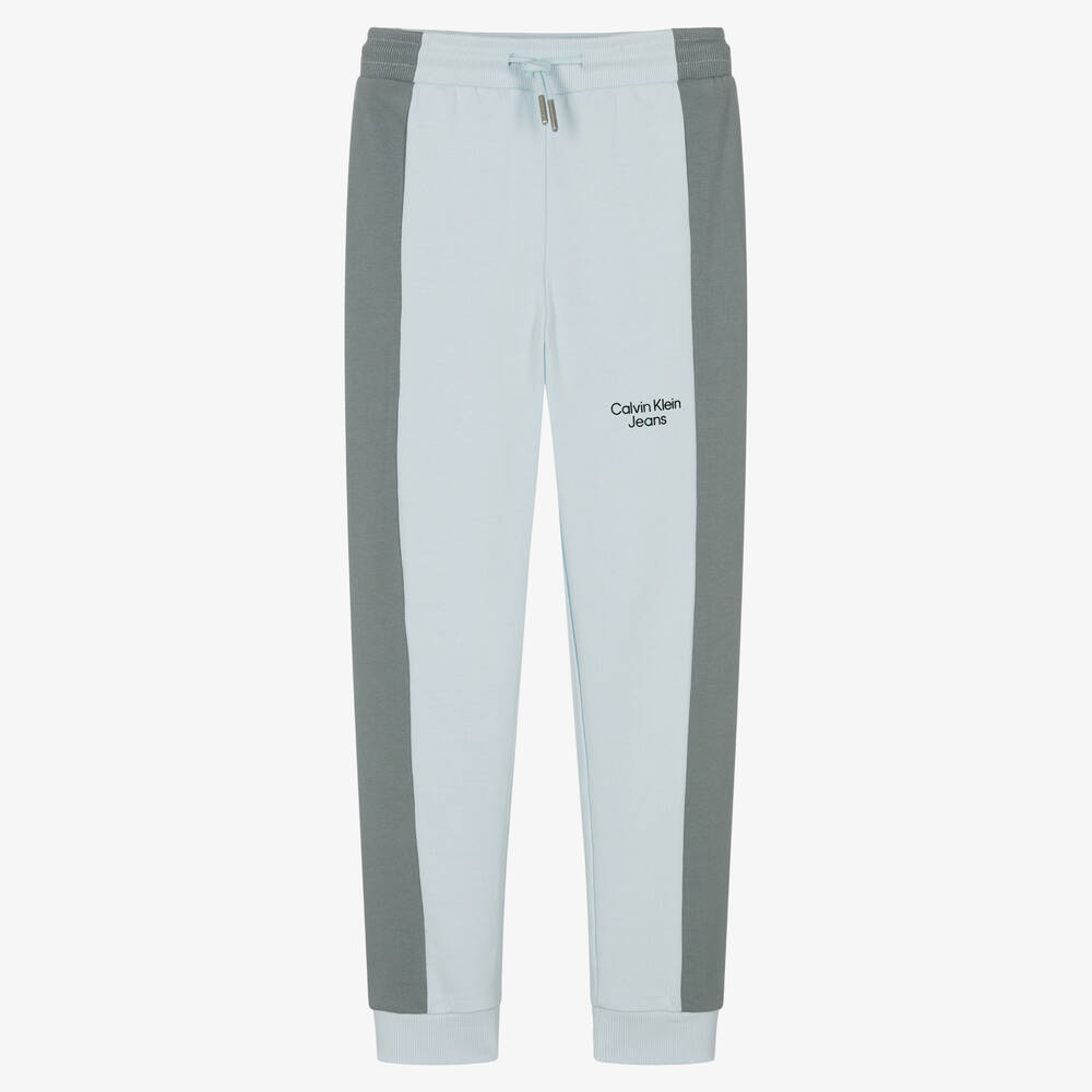 Calvin Klein Jeans - Teen Boys Blue Colourblock Logo Joggers | Childrensalon