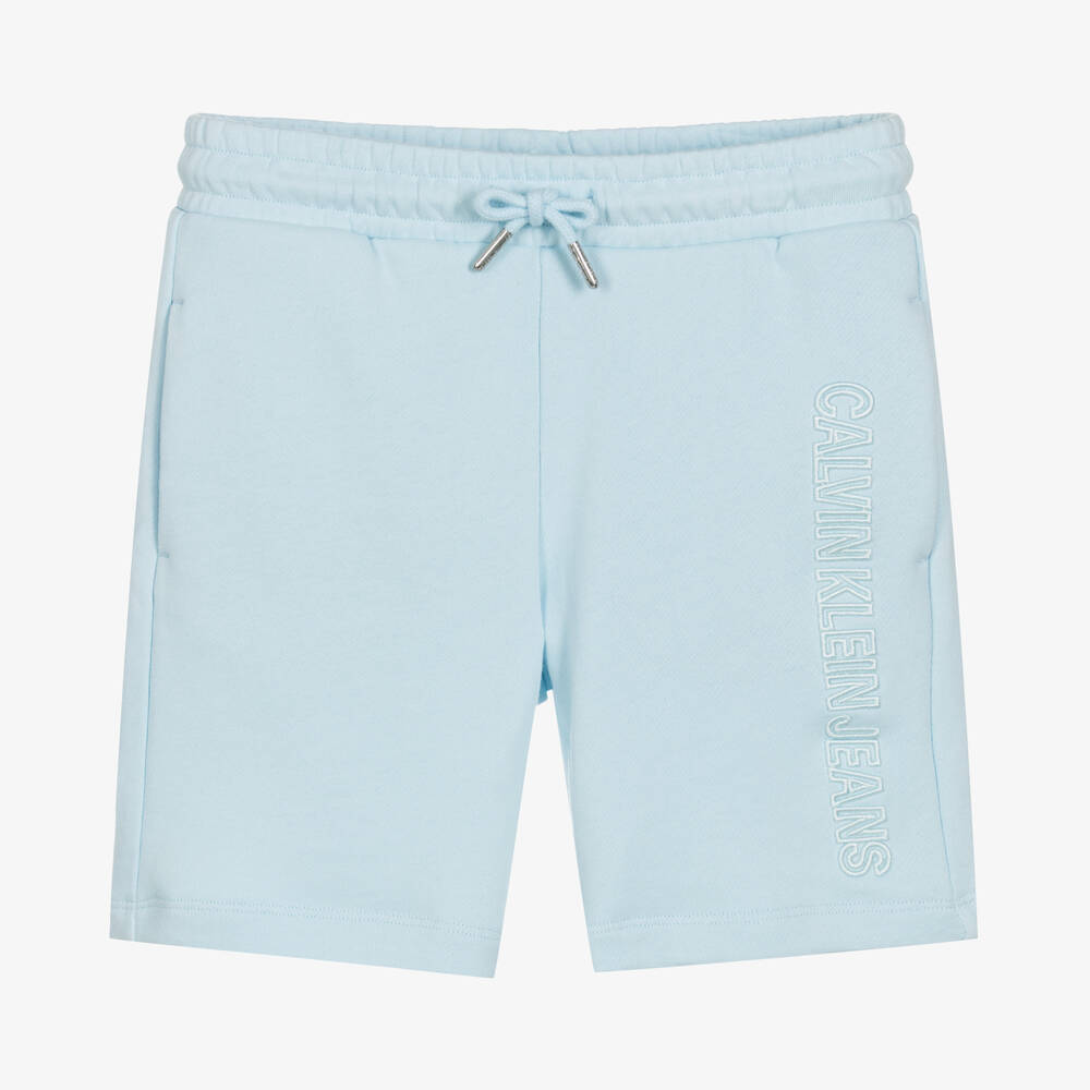 Calvin Klein Jeans - Teen Boys Blue Cotton Logo Shorts | Childrensalon