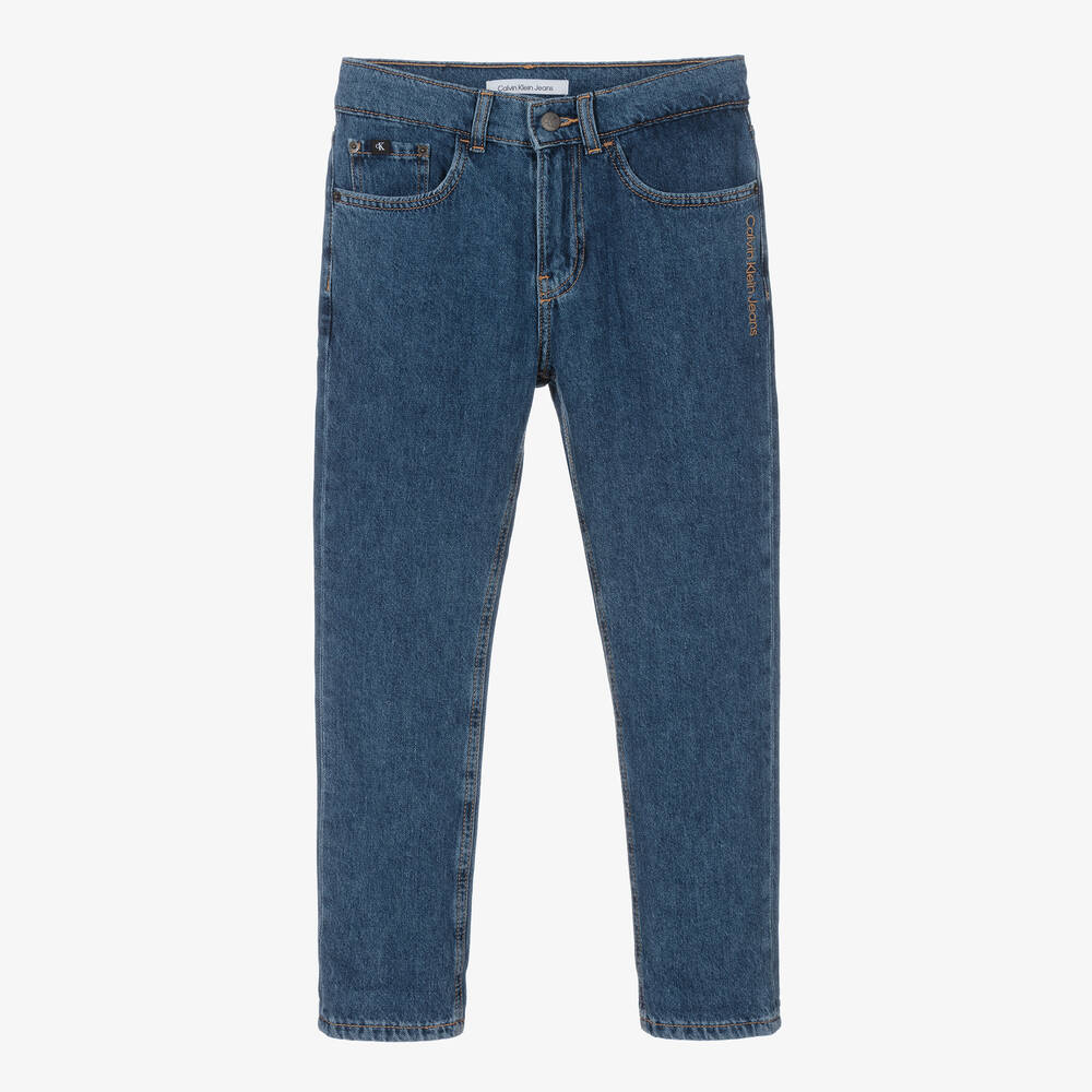 Calvin Klein Jeans - Teen Boys Blue Denim Dad Fit Jeans | Childrensalon