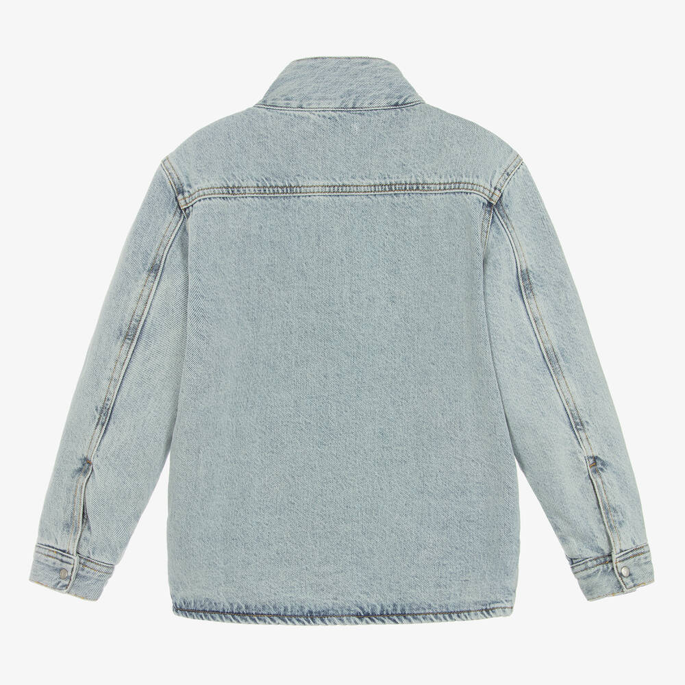 Calvin Klein Teen Boys Blue Denim Half Zip Jacket