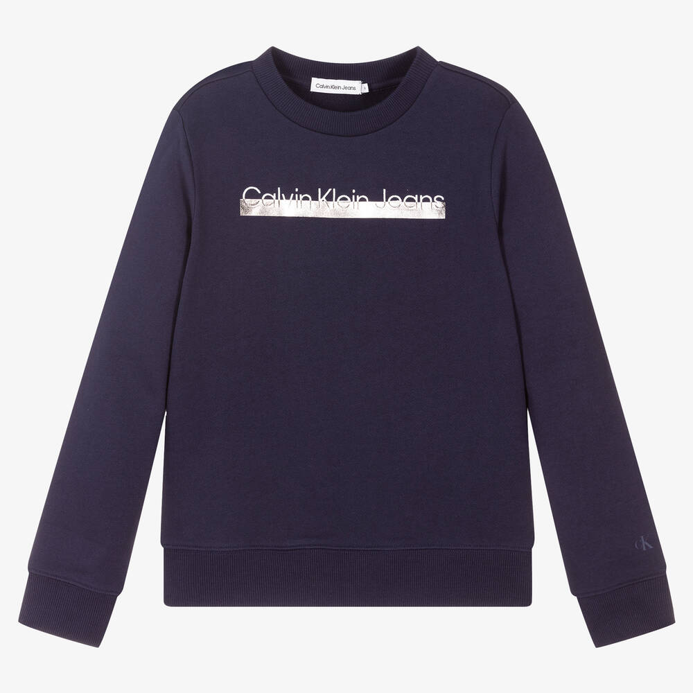 Calvin Klein Jeans - Teen Boys Blue Logo Sweatshirt | Childrensalon