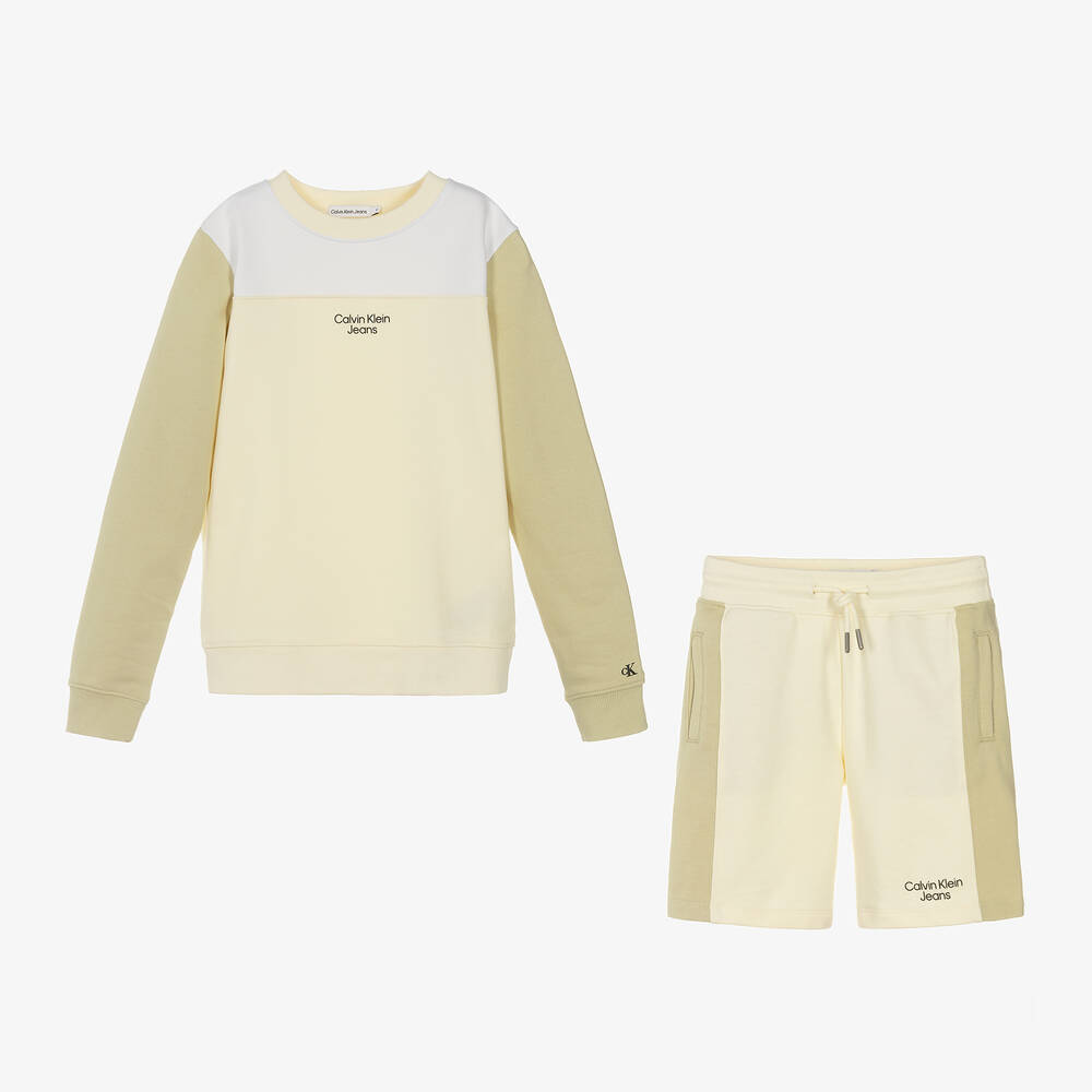 Calvin Klein-Teen Boys Colourblock Cotton Shorts Set | Childrensalon Outlet