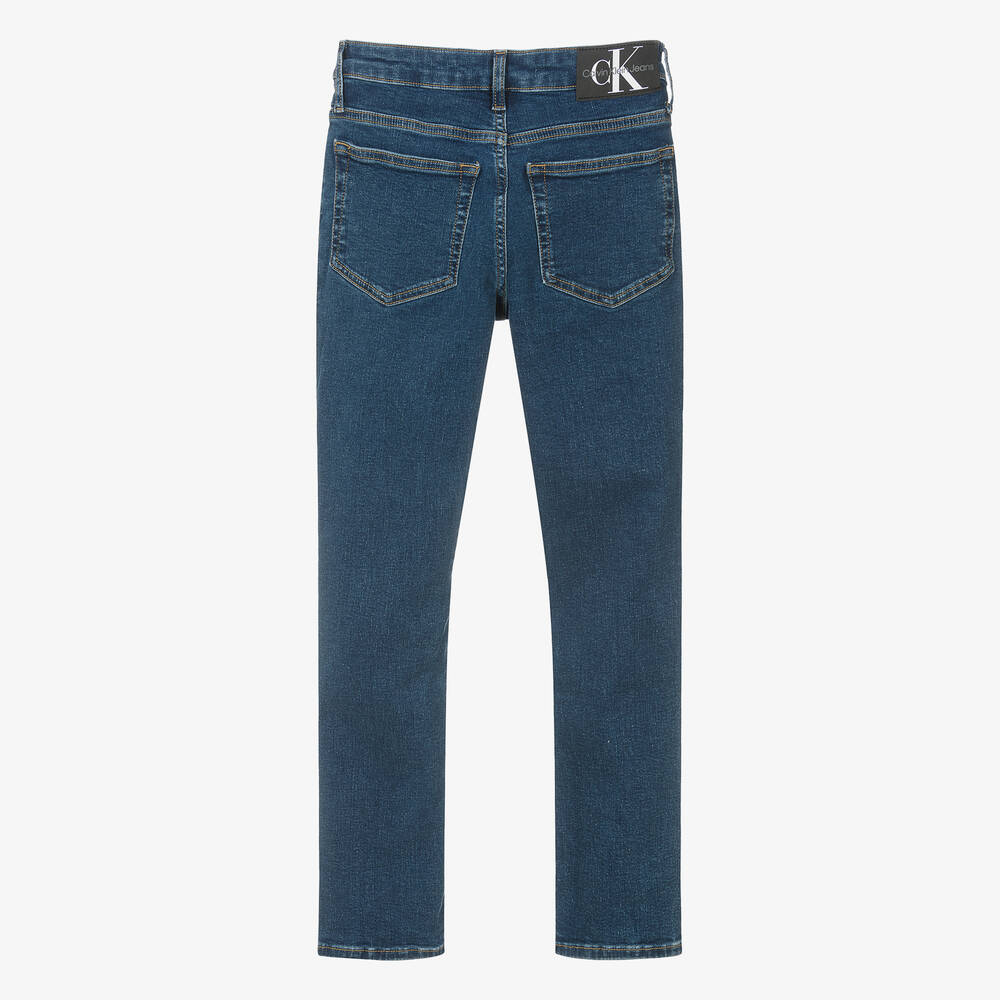 Calvin Klein Teen Boys Dark Blue Slim Denim Jeans Childrensalon Outlet